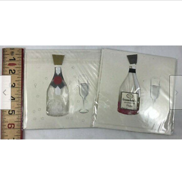 Champagne Bottle TWO Greeting Cards w/Bath Salts Jardin D'Autray Blank Notecard - Picture 2 of 3